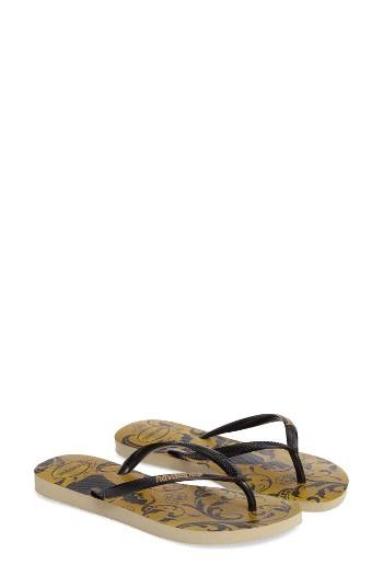 Women's Havaianas Slim Millennial Disney Thematic Flip Flop /38 Br - Black