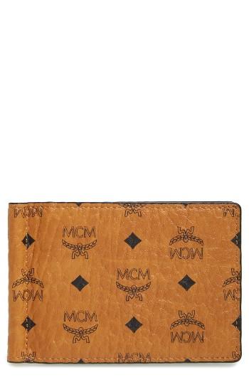 Men's Mcm Claus Money Clip Wallet - Brown