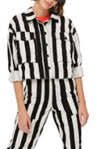 Women's Topshop Stripe Shirt Jacket - Black