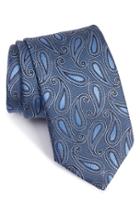 Men's Canali Paisley Silk Tie, Size X-long - Blue