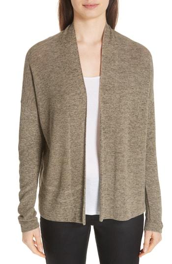 Women's Eileen Fisher Simple Organic Cotton Cardigan, Size - Green