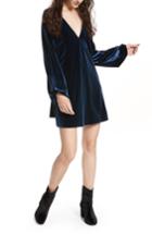 Women's Free People Misha Velvet Minidress - Blue