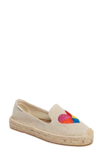 Women's Soludos Heart Embroidered Espadrille .5 M - Beige