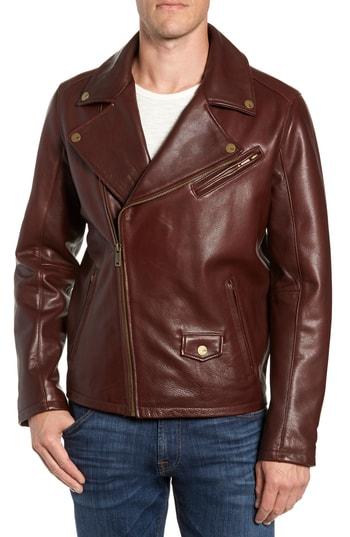 Men's Ugg Leather Moto Jacket - Brown