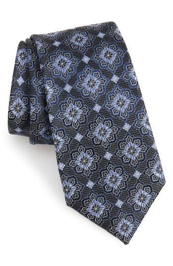 Men's Nordstrom Men's Shop Cleo Medallion Silk Tie, Size - Grey