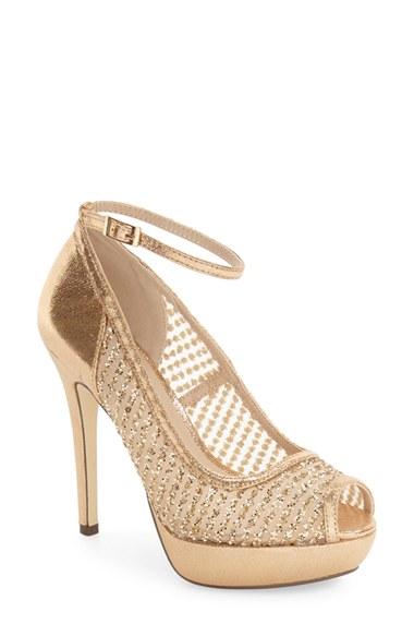 Women's Menbur 'tambre' Glitter Platform Sandal Eu - Beige