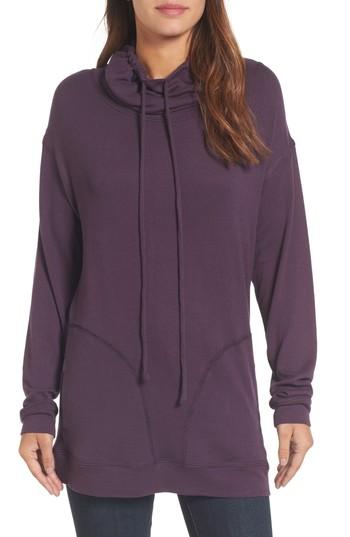 Women's Caslon Drawstring Cowl Tunic Top, Size - Purple