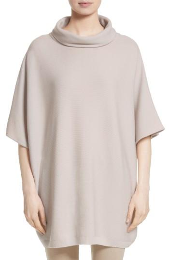 Women's St. John Collection Links Knit Wool Cocoon Tunic Sweater - Beige