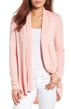 Women's Bobeau High/low Jersey Cardigan, Size - Pink