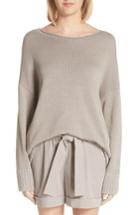 Women's Lafayette 148 New York Vanise Relaxed Cotton & Silk Sweater - Grey