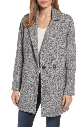Women's Steve Madden Melange Notch Collar Coat