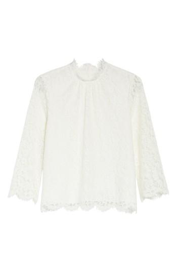 Women's Joie Frayda Sheer Sleeve Lace Top - White