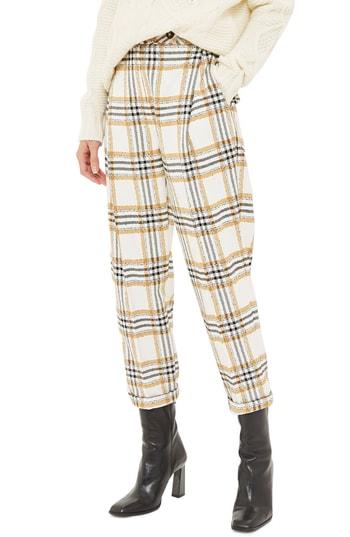 Women's Topshop Three Button Tapered Trousers Us (fits Like 0) - Yellow