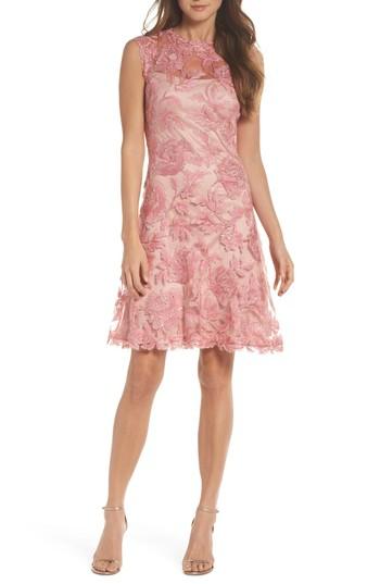 Women's Tadashi Shoji Noelle Floral Fit & Flare Dress - Pink