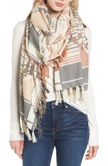 Women's Frye Diamond Jacquard Cotton Scarf, Size - Brown