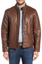 Men's Andrew Marc Horace Leather Moto Jacket, Size - Brown