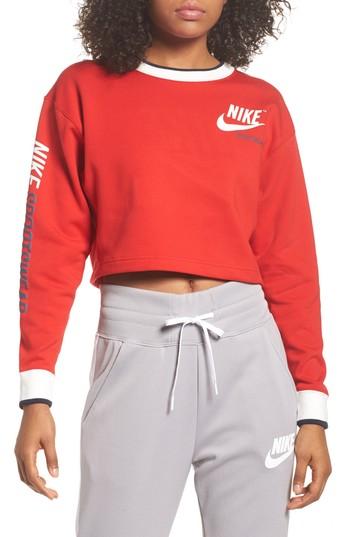 Women's Nike Reversible Crop Sweatshirt - Black