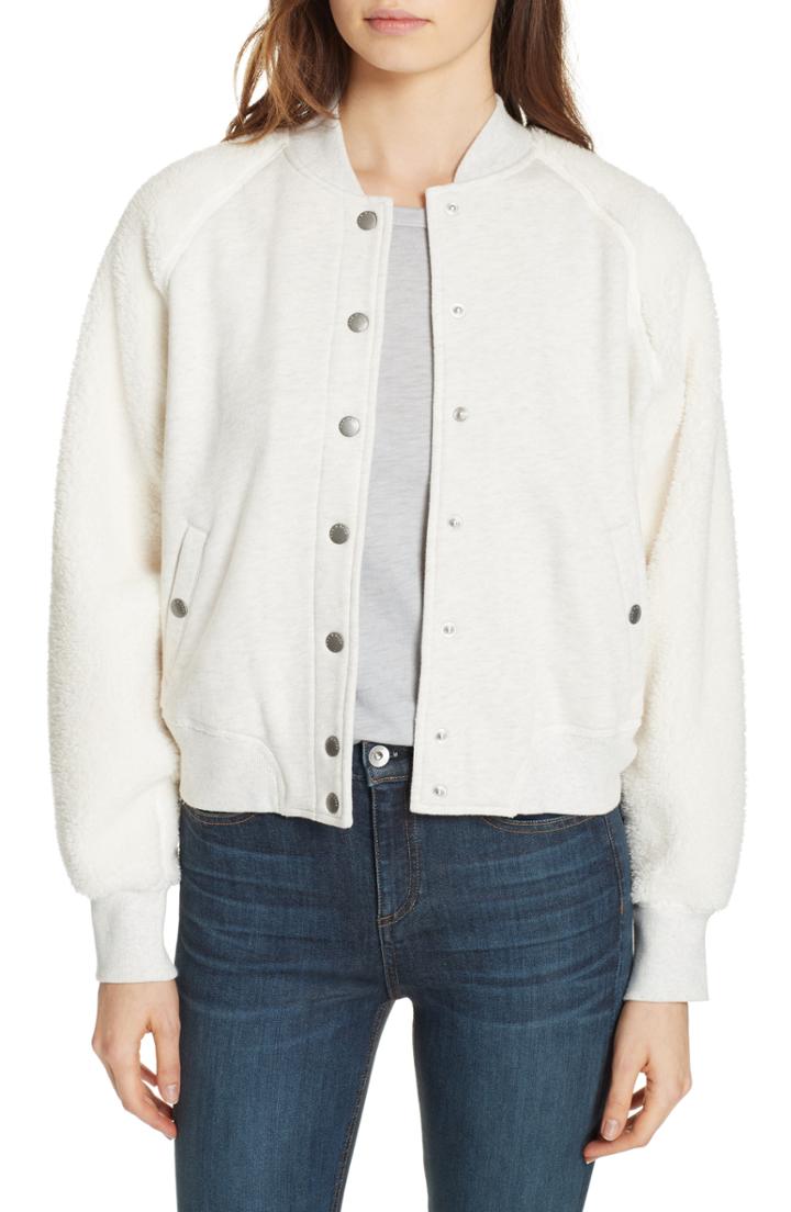 Women's Rag & Bone/jean Teddy Bomber Jacket - Grey