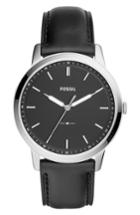 Men's Fossil The Minimalist Leather Strap Watch, 44mm
