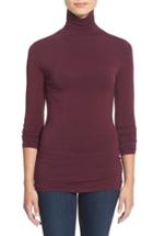 Petite Women's Halogen Long Sleeve Turtleneck P - Burgundy