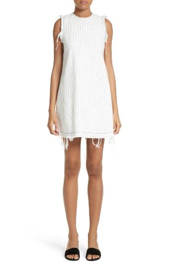 Women's T By Alexander Wang Stripe Burlap Shift Dress