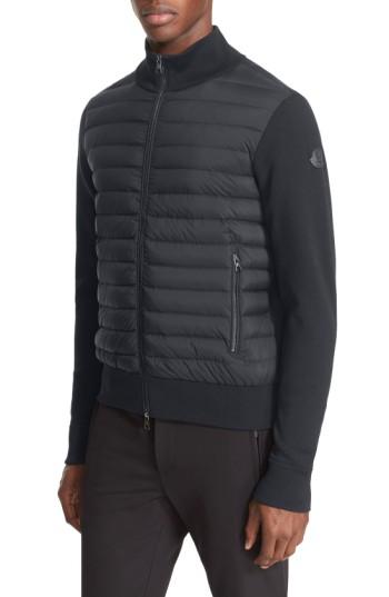 Men's Moncler Mixed Media Quilted Jacket - Black