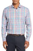 Men's Paul & Shark Regular Fit Plaid Sport Shirt Eu - Pink