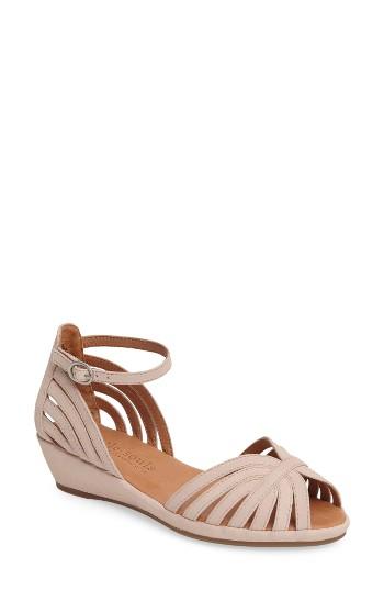 Women's Gentle Souls 'leah' Peep Toe Wedge Sandal .5 M - Pink