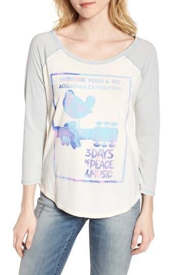 Women's Lucky Brand Woodstock Raglan Sleeve Tee - White