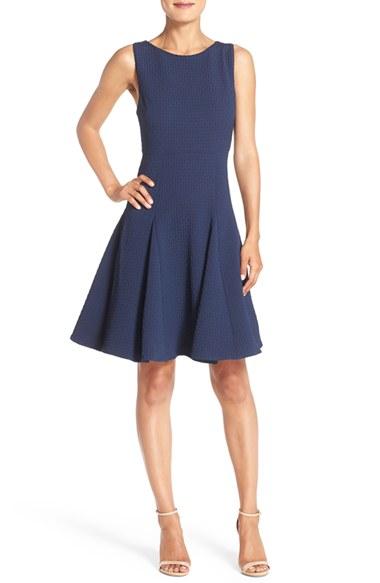 Women's Julia Jordan Waffle Texture Fit & Flare Dress