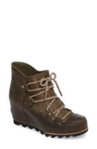 Women's Sorel Sandy Waterproof Wedge Bootie .5 M - Green