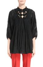 Women's Chloe Paisley Jacquard Crepon Blouse Us / 34 Fr - Black