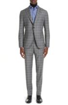 Men's Eleventy Trim Fit Plaid Wool Suit