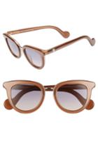 Women's Moncler 48mm Cat Eye Sunglasses - Pearl Brown/ Grey/ Sand