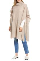 Women's Halogen Cashmere Turtleneck Poncho, Size - Beige