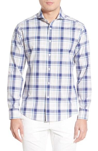 Men's Vince Camuto Trim Fit Plaid Sport Shirt
