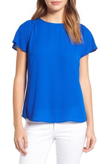Women's Cece Flutter Sleeve Blouse - Blue