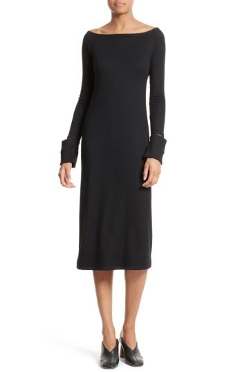 Women's Helmut Lang Slash Cuff Wool Blend Dress