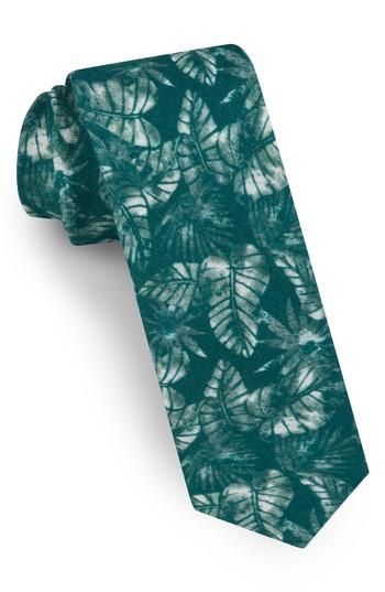 Men's Ted Baker London Palm Leaf Silk Tie, Size - Blue/green