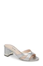 Women's Miu Miu Crystal Embellished Sandal Us / 35eu - Metallic