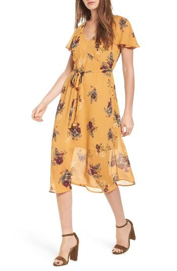 Women's Leith Floral Belted Flutter Sleeve Dress