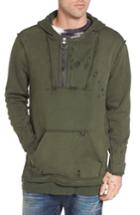 Men's True Religion Brand Jeans Distressed Pullover Hoodie - Green