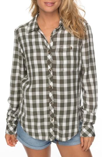 Women's Roxy Capital Dream Check Shirt - Green