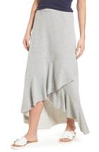 Women's Caslon High/low Cotton Blend Utility Skirt - Grey
