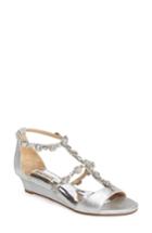 Women's Badgley Mischka Terry Ii Crystal Embellished Wedge Sandal M - Metallic