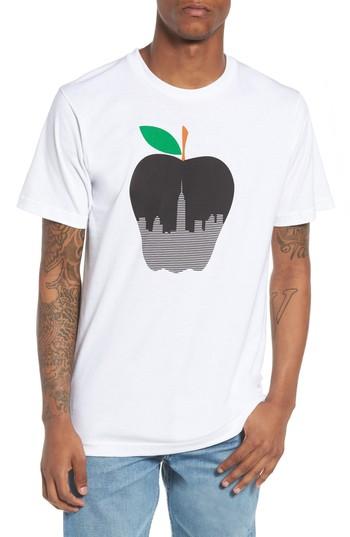 Men's Casual Industrees Ny Apple Graphic T-shirt - White