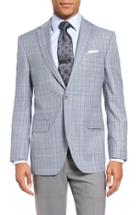 Men's David Donahue Connor Classic Fit Plaid Wool Sport Coat R - Blue