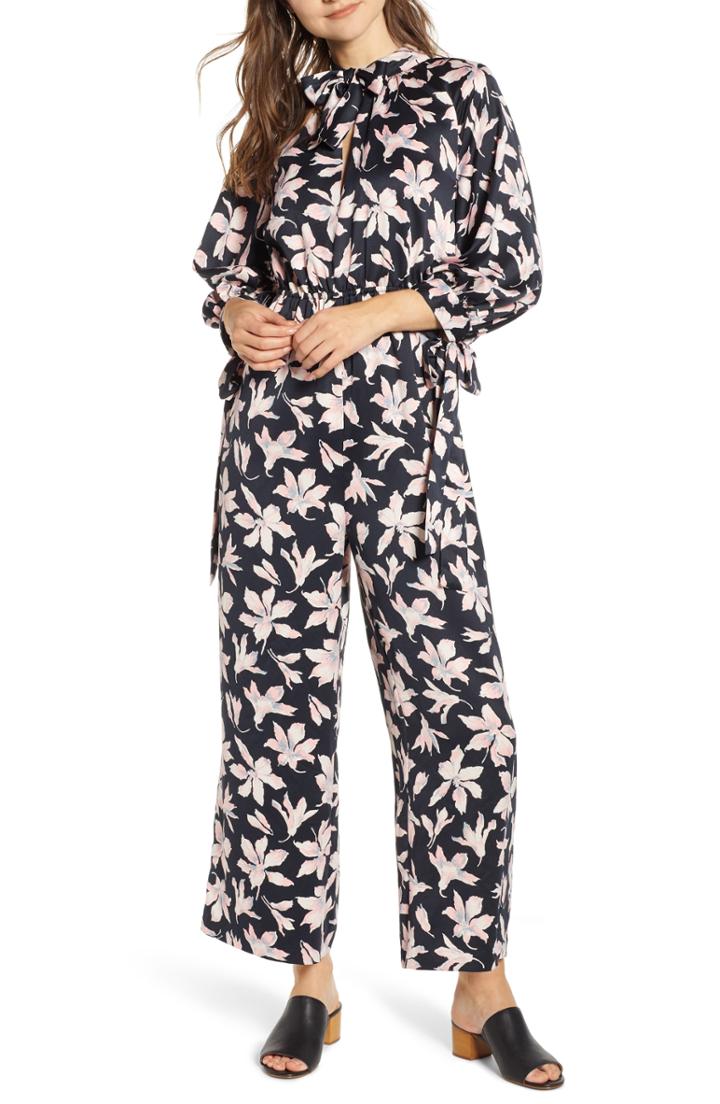 Women's Madewell Tie Sleeve Jumpsuit - Black