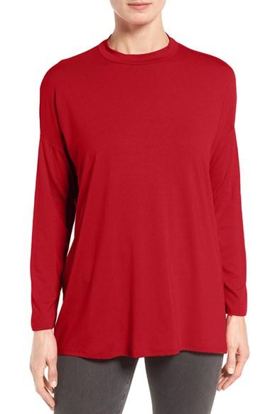 Women's Eileen Fisher Lightweight Jersey Top - Red