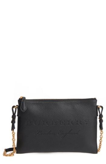 Burberry Peyton Leather Crossbody Bag - Black